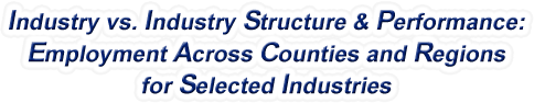 Georgia - Industry vs. Industry Structure & Performance: Employment Across Counties and Regions for Selected Industries
